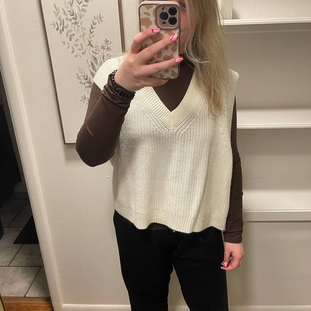 Women's Cream Sweater Vest